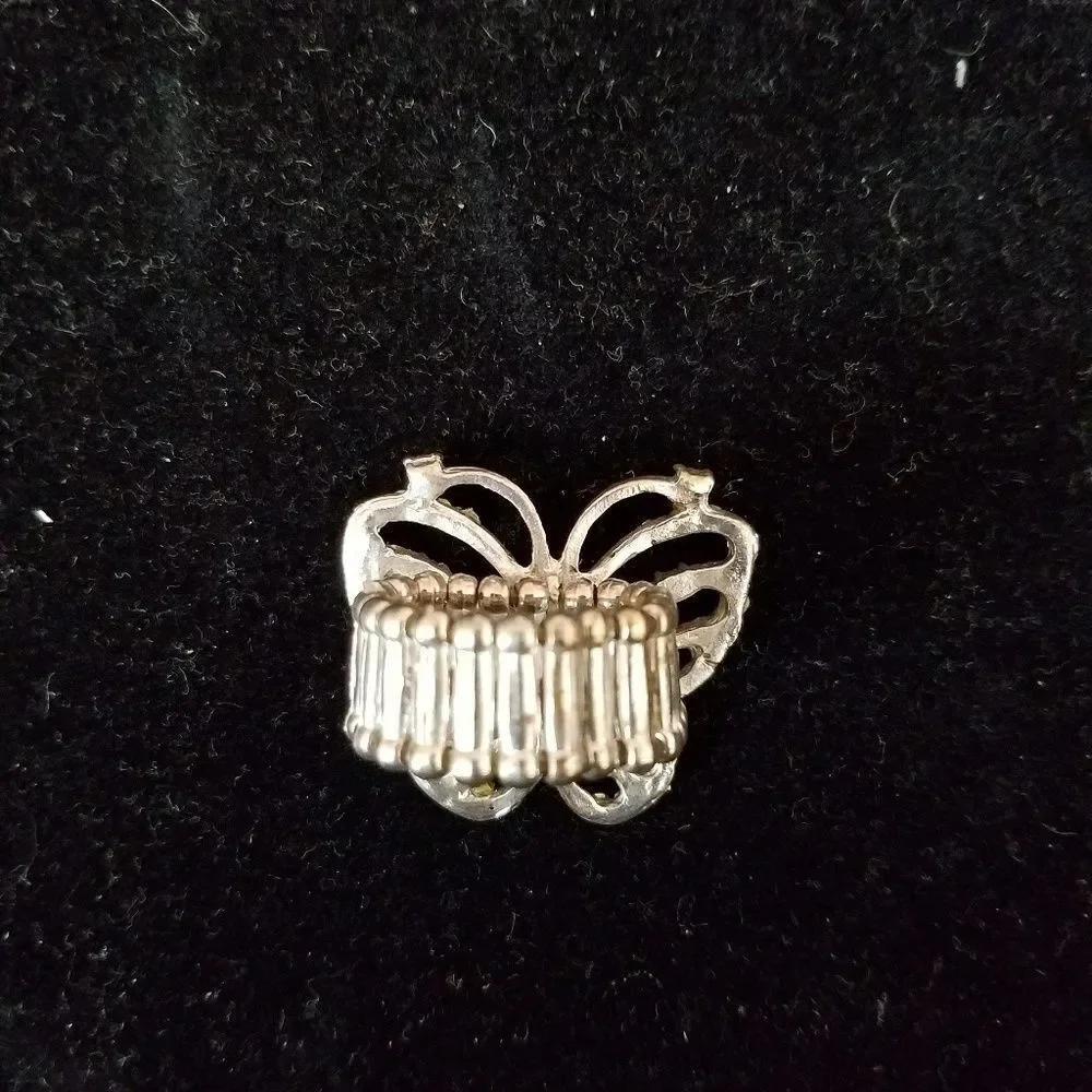 Faux Silver Butterfly Ring Size 6 Fashion Jewelry Gift Cute Adjustable